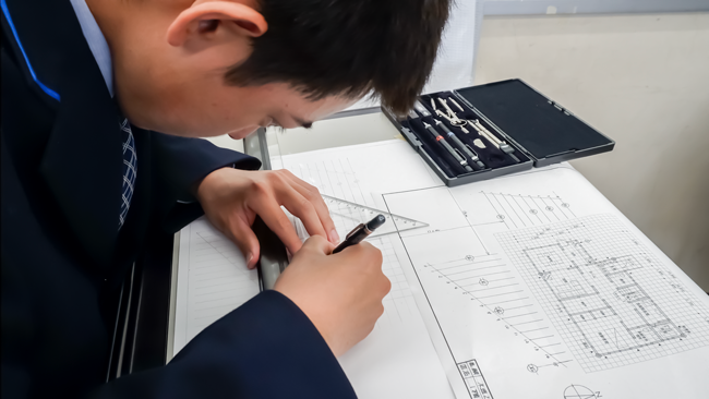 北陵高校建築デザイン科授業風景4